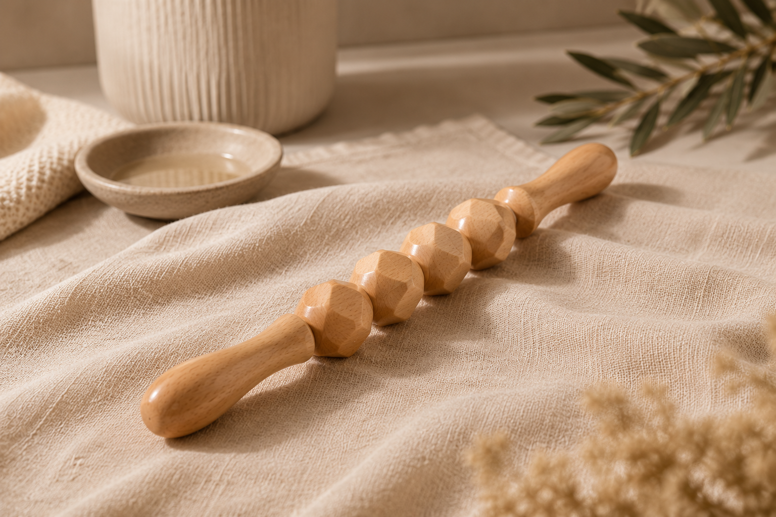 Outils bois naturel massage bien-être Lympha
